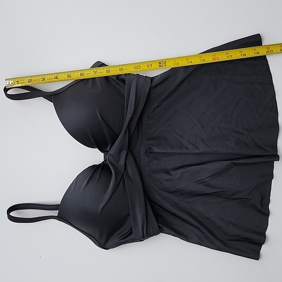 Time & Tru Black Tankini  Top Padded Underwire Padded Cups Flowy Size Medium - Picture 11 of 13